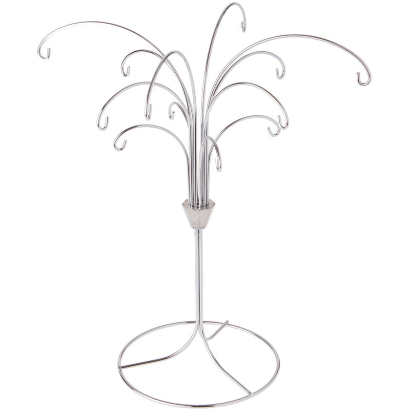 Bard's 12 Arm Silver Ornament Stand, Tree, 11.5" H x 10" W x 10" D - Image 1